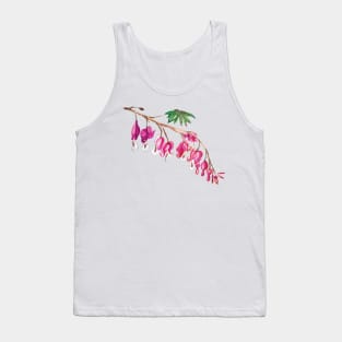 Pink Bleeding hearts, vintage flowers, watercolor Tank Top